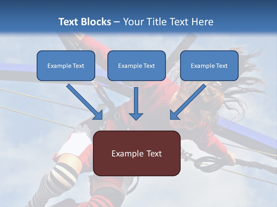 Young Teenager Jumping On The Trampoline (Bungee Jumping). PowerPoint Template