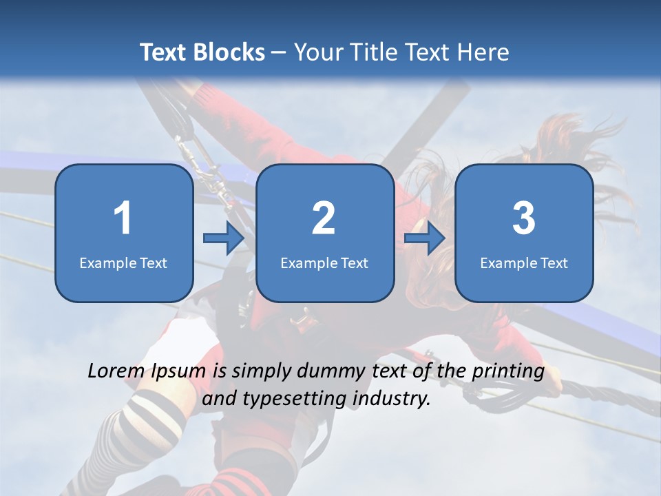 Young Teenager Jumping On The Trampoline (Bungee Jumping). PowerPoint Template