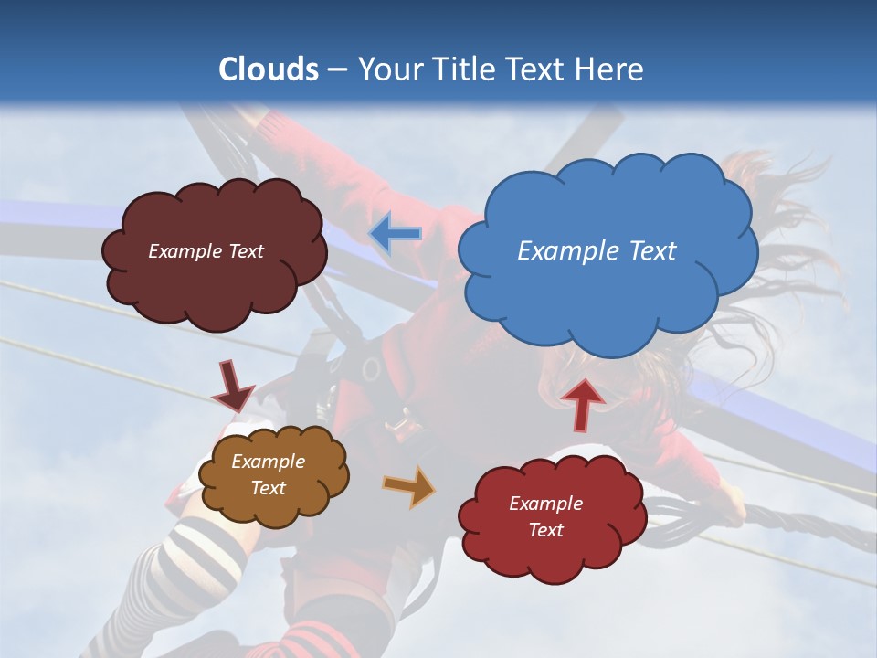 Young Teenager Jumping On The Trampoline (Bungee Jumping). PowerPoint Template