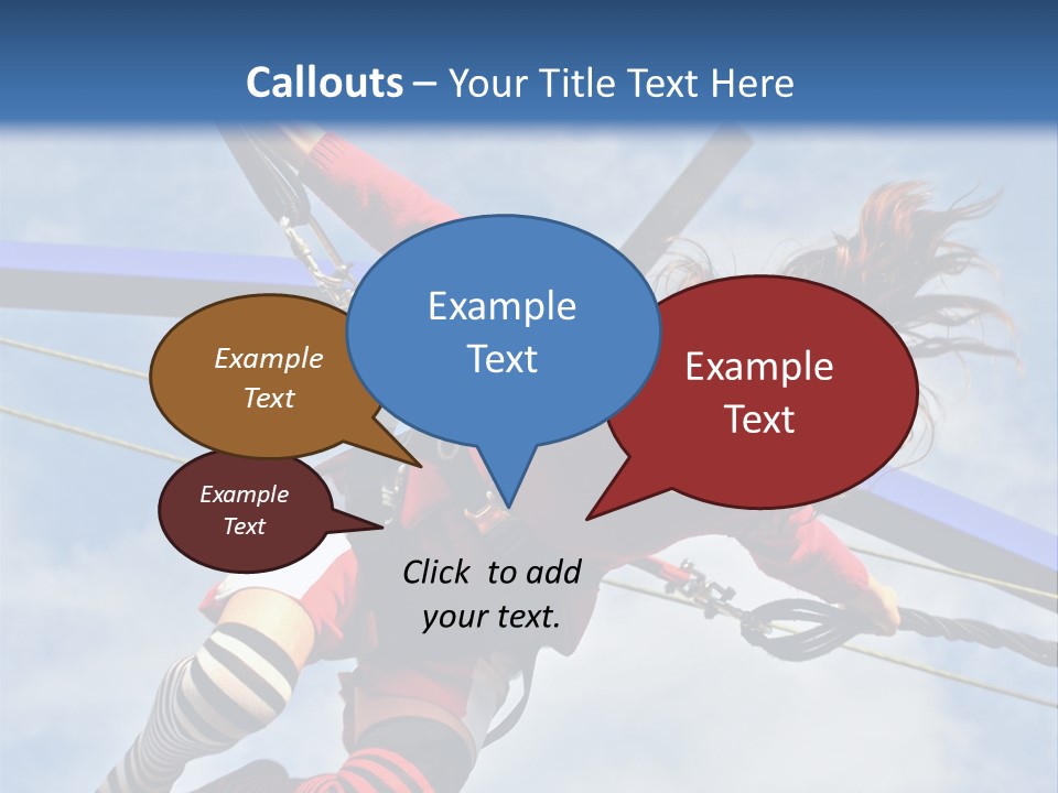 Young Teenager Jumping On The Trampoline (Bungee Jumping). PowerPoint Template