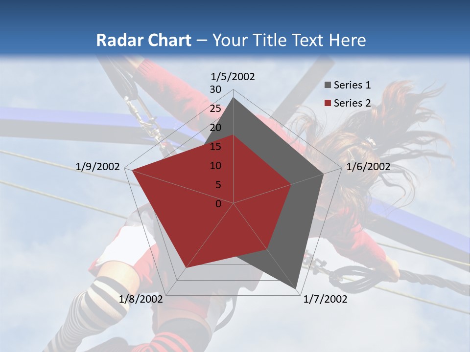 Young Teenager Jumping On The Trampoline (Bungee Jumping). PowerPoint Template