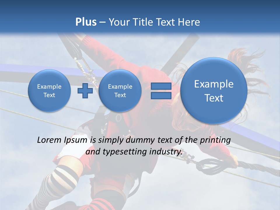 Young Teenager Jumping On The Trampoline (Bungee Jumping). PowerPoint Template