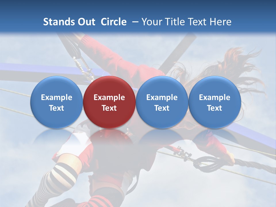 Young Teenager Jumping On The Trampoline (Bungee Jumping). PowerPoint Template