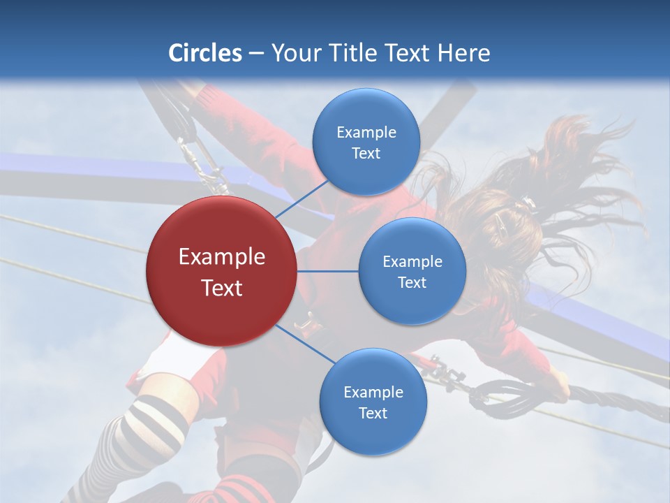 Young Teenager Jumping On The Trampoline (Bungee Jumping). PowerPoint Template