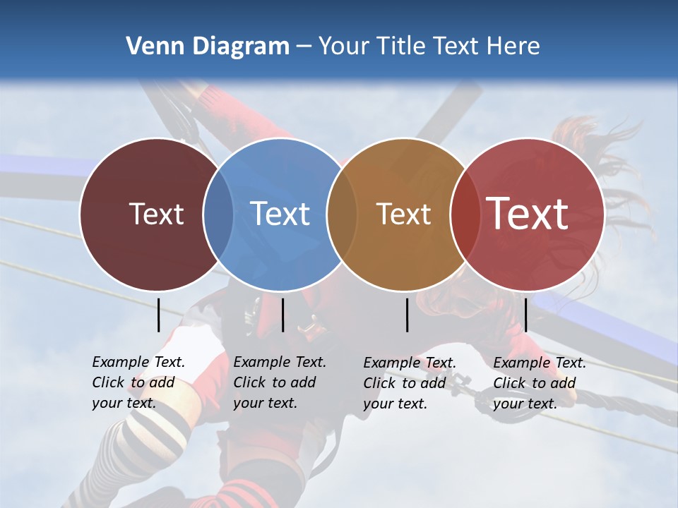 Young Teenager Jumping On The Trampoline (Bungee Jumping). PowerPoint Template