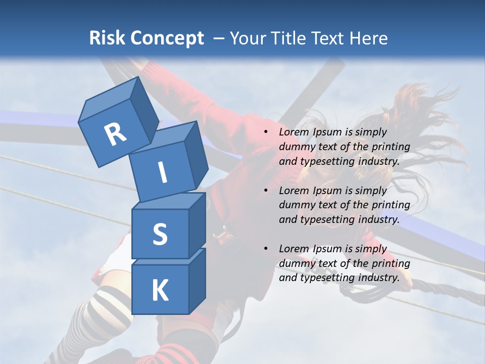 Young Teenager Jumping On The Trampoline (Bungee Jumping). PowerPoint Template