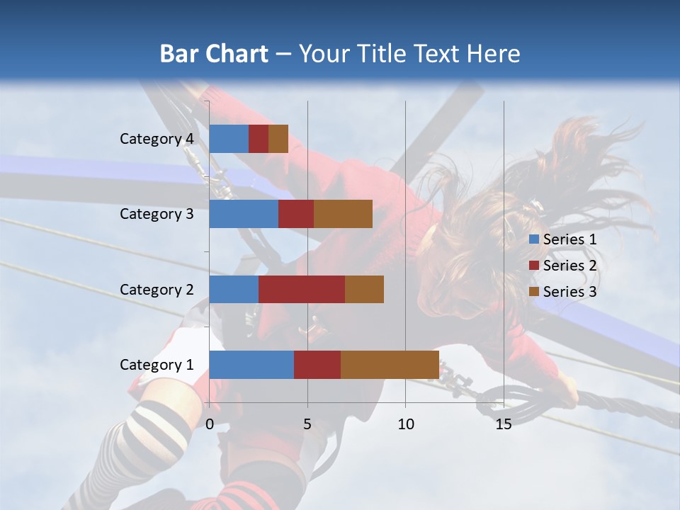 Young Teenager Jumping On The Trampoline (Bungee Jumping). PowerPoint Template