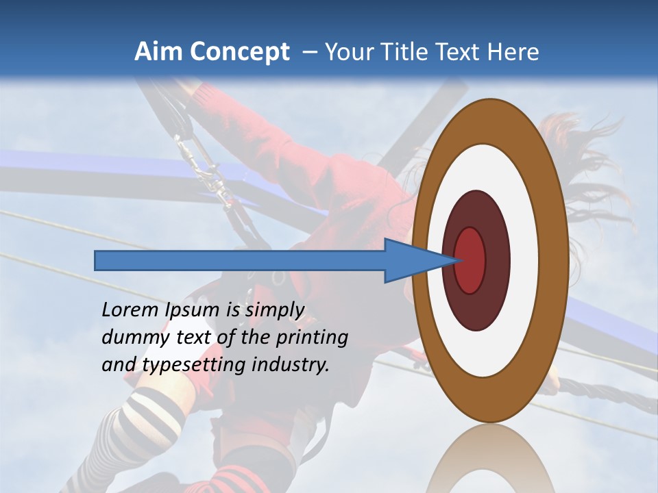 Young Teenager Jumping On The Trampoline (Bungee Jumping). PowerPoint Template