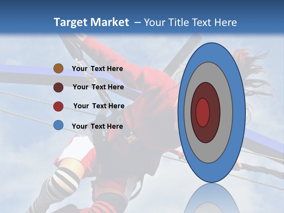 Young Teenager Jumping On The Trampoline (Bungee Jumping). PowerPoint Template