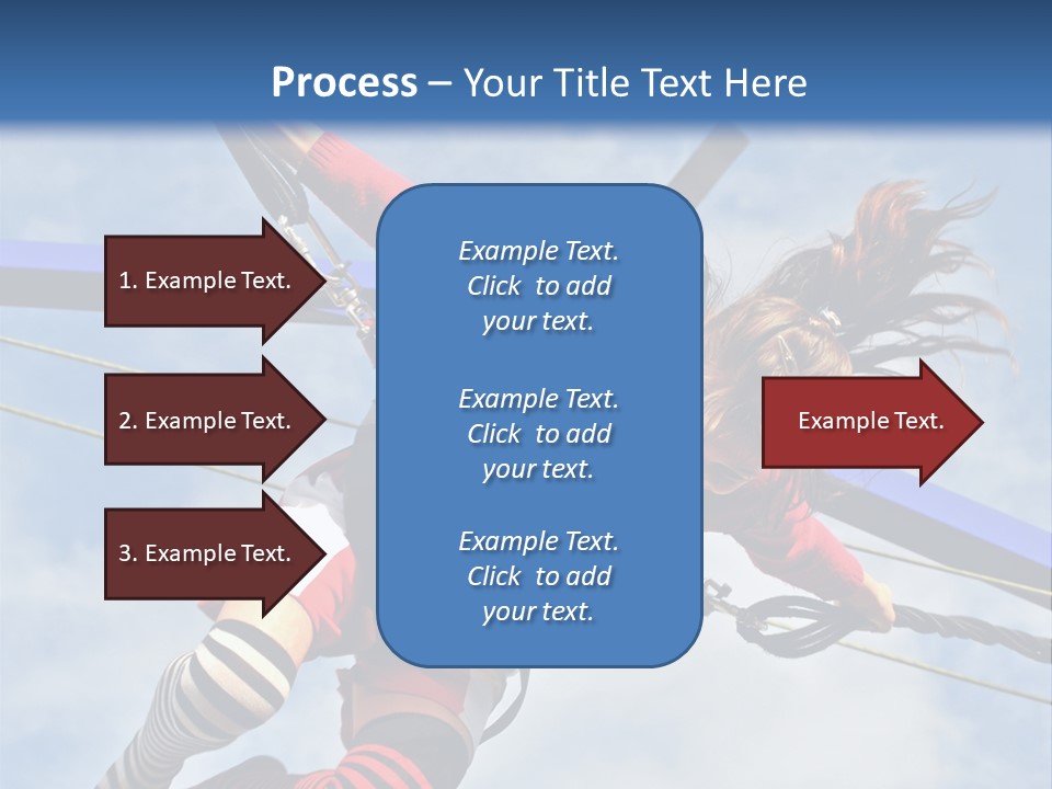 Young Teenager Jumping On The Trampoline (Bungee Jumping). PowerPoint Template