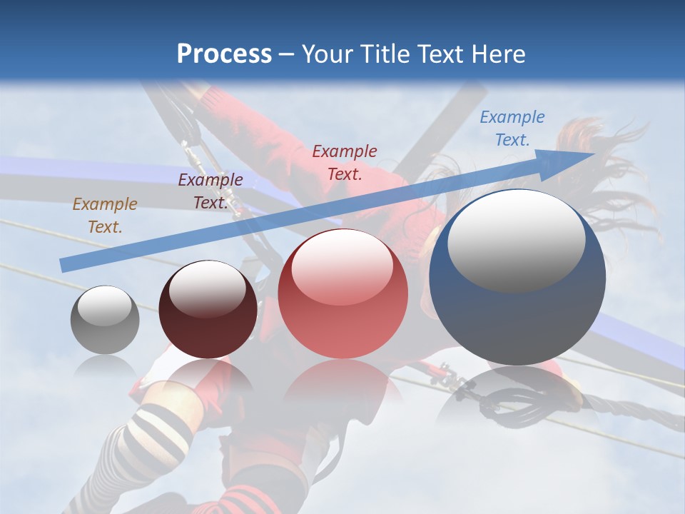 Young Teenager Jumping On The Trampoline (Bungee Jumping). PowerPoint Template