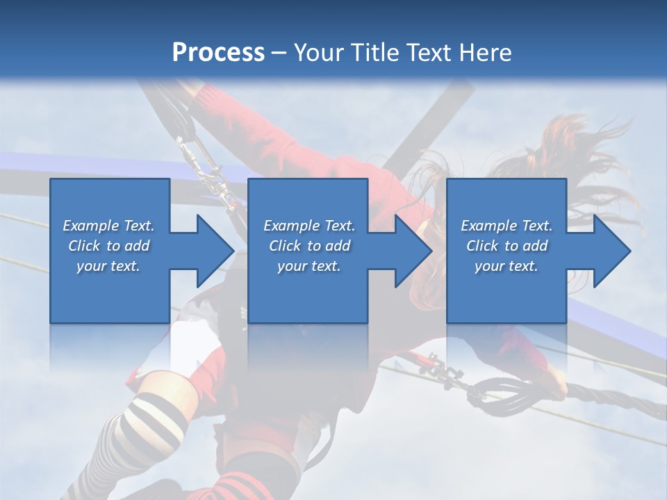 Young Teenager Jumping On The Trampoline (Bungee Jumping). PowerPoint Template