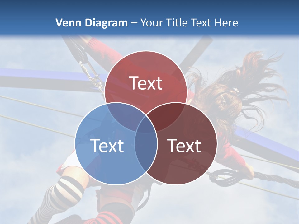 Young Teenager Jumping On The Trampoline (Bungee Jumping). PowerPoint Template