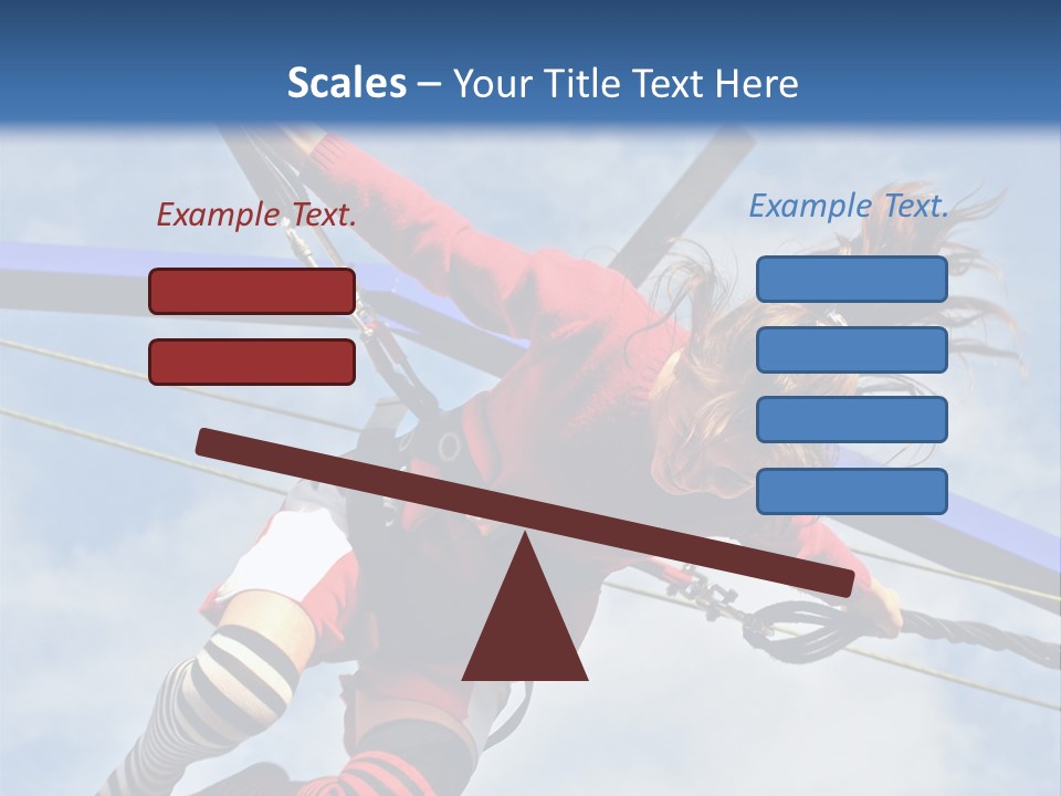 Young Teenager Jumping On The Trampoline (Bungee Jumping). PowerPoint Template