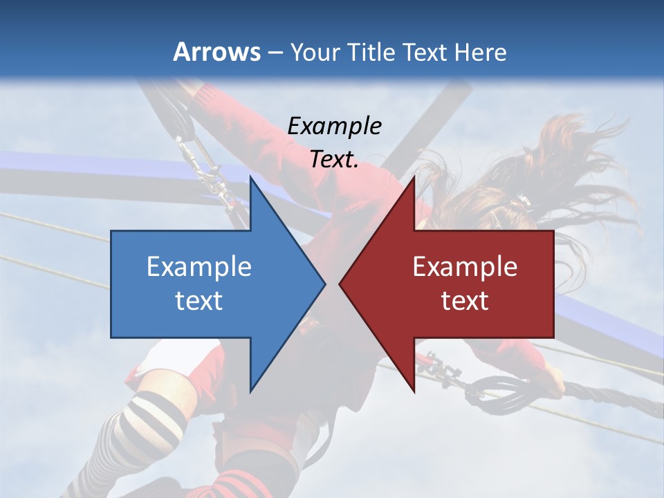 Young Teenager Jumping On The Trampoline (Bungee Jumping). PowerPoint Template