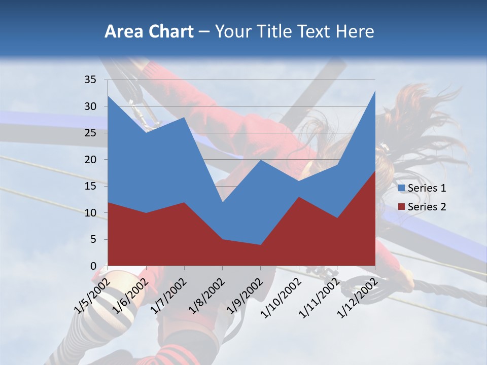 Young Teenager Jumping On The Trampoline (Bungee Jumping). PowerPoint Template