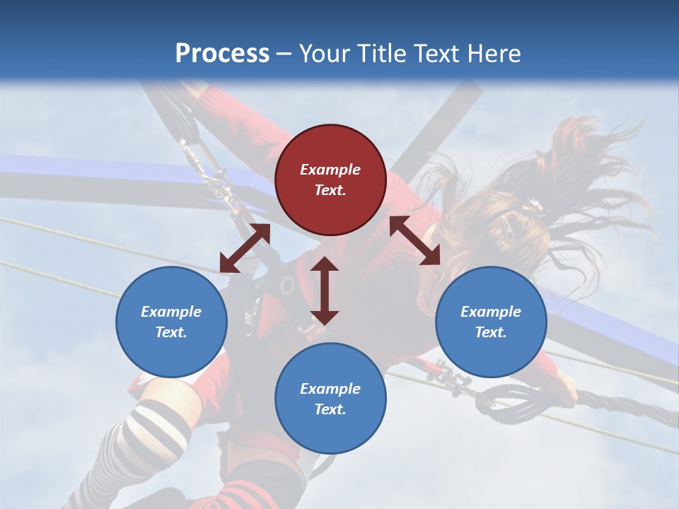 Young Teenager Jumping On The Trampoline (Bungee Jumping). PowerPoint Template