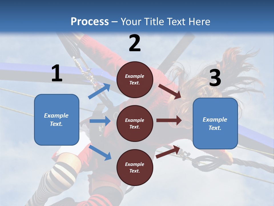 Young Teenager Jumping On The Trampoline (Bungee Jumping). PowerPoint Template