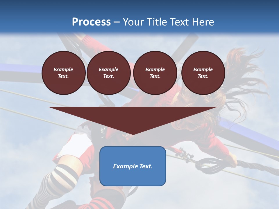 Young Teenager Jumping On The Trampoline (Bungee Jumping). PowerPoint Template