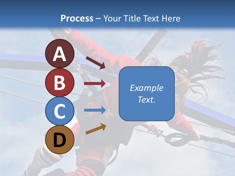 Young Teenager Jumping On The Trampoline (Bungee Jumping). PowerPoint Template