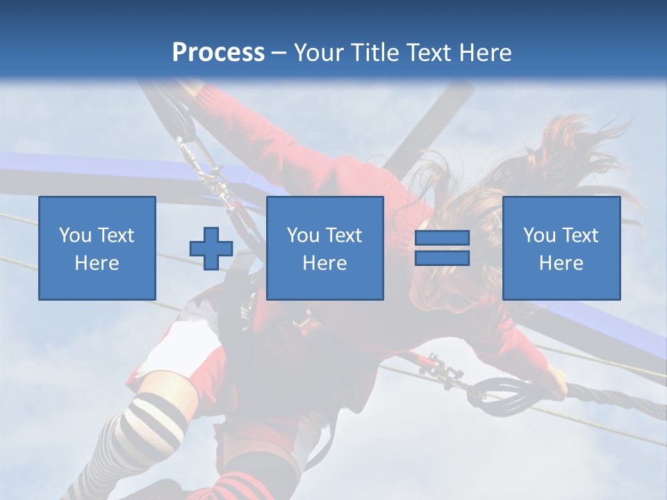 Young Teenager Jumping On The Trampoline (Bungee Jumping). PowerPoint Template