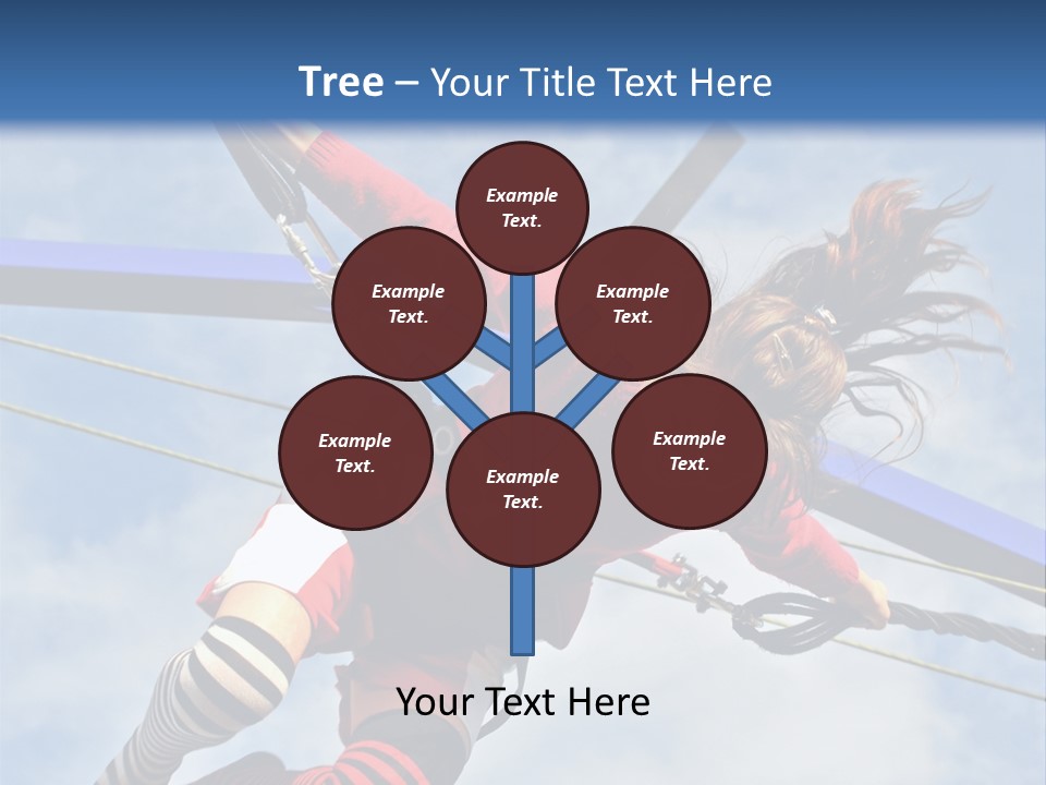 Young Teenager Jumping On The Trampoline (Bungee Jumping). PowerPoint Template