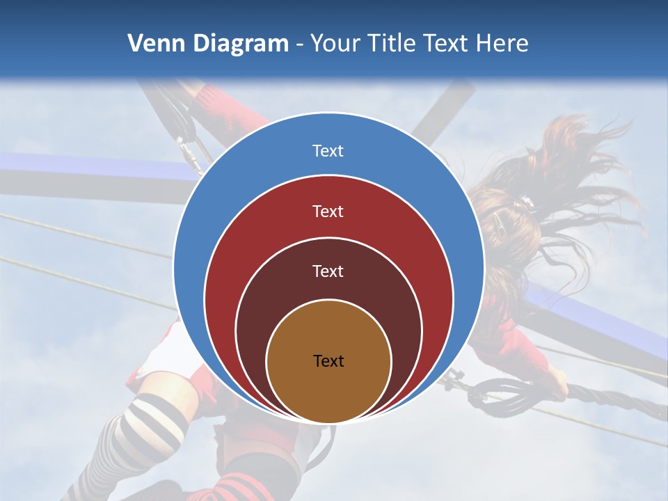 Young Teenager Jumping On The Trampoline (Bungee Jumping). PowerPoint Template