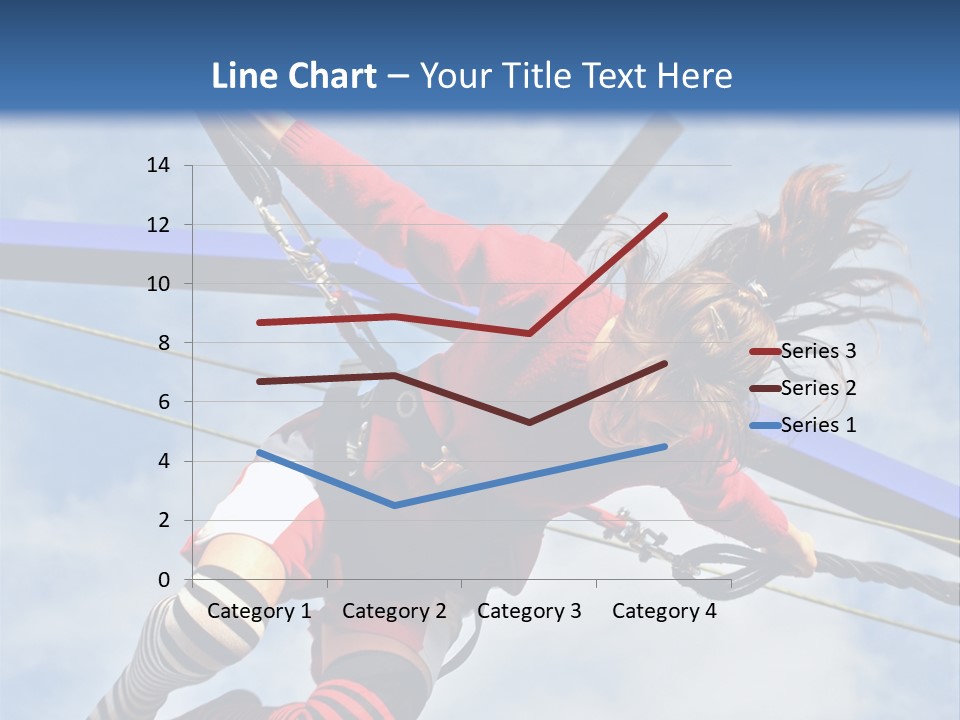 Young Teenager Jumping On The Trampoline (Bungee Jumping). PowerPoint Template