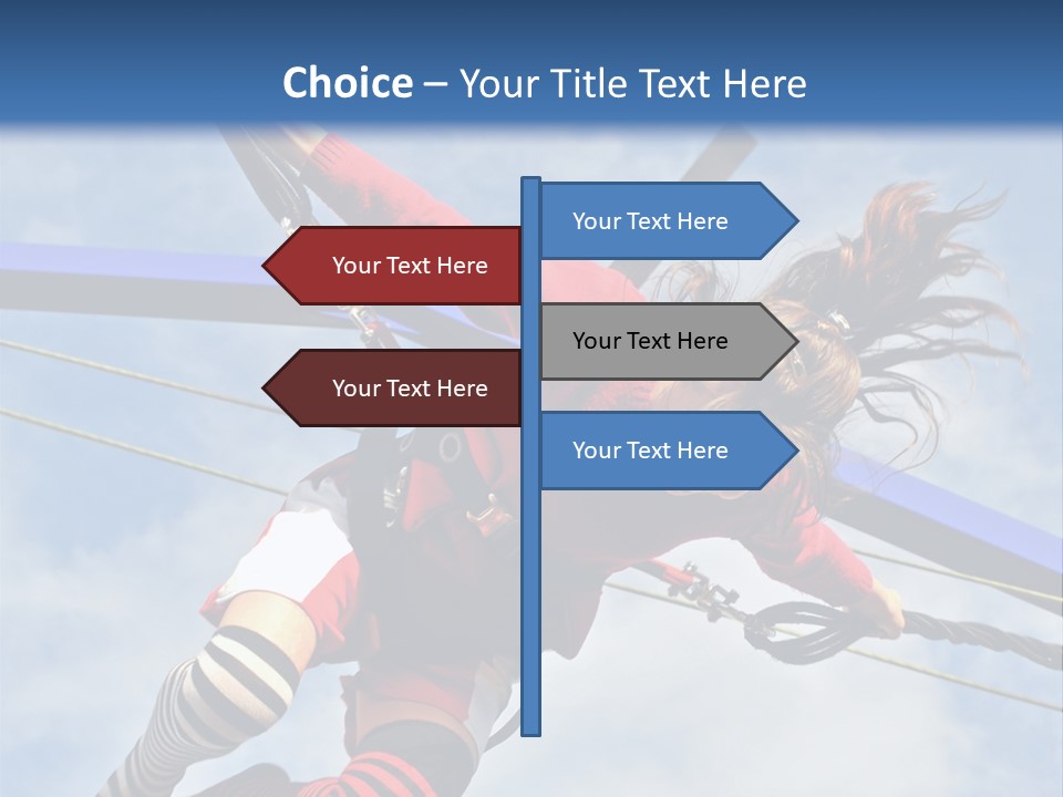 Young Teenager Jumping On The Trampoline (Bungee Jumping). PowerPoint Template