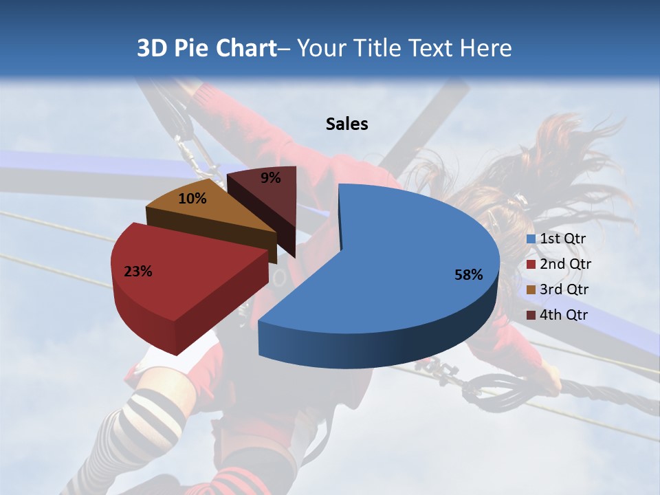 Young Teenager Jumping On The Trampoline (Bungee Jumping). PowerPoint Template
