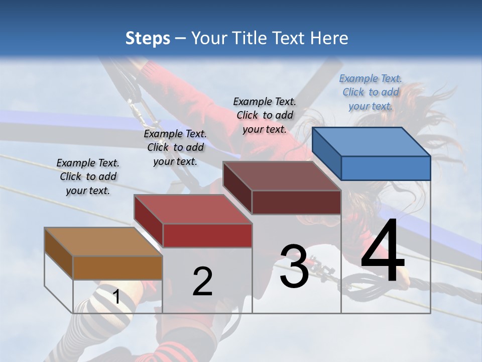 Young Teenager Jumping On The Trampoline (Bungee Jumping). PowerPoint Template