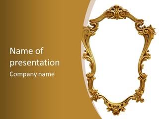 Gold Antique Picture Frame PowerPoint Template