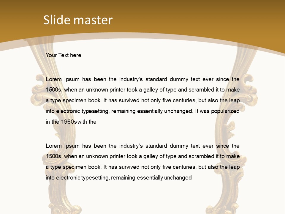 Gold Antique Picture Frame PowerPoint Template