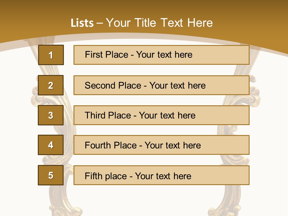 Gold Antique Picture Frame PowerPoint Template