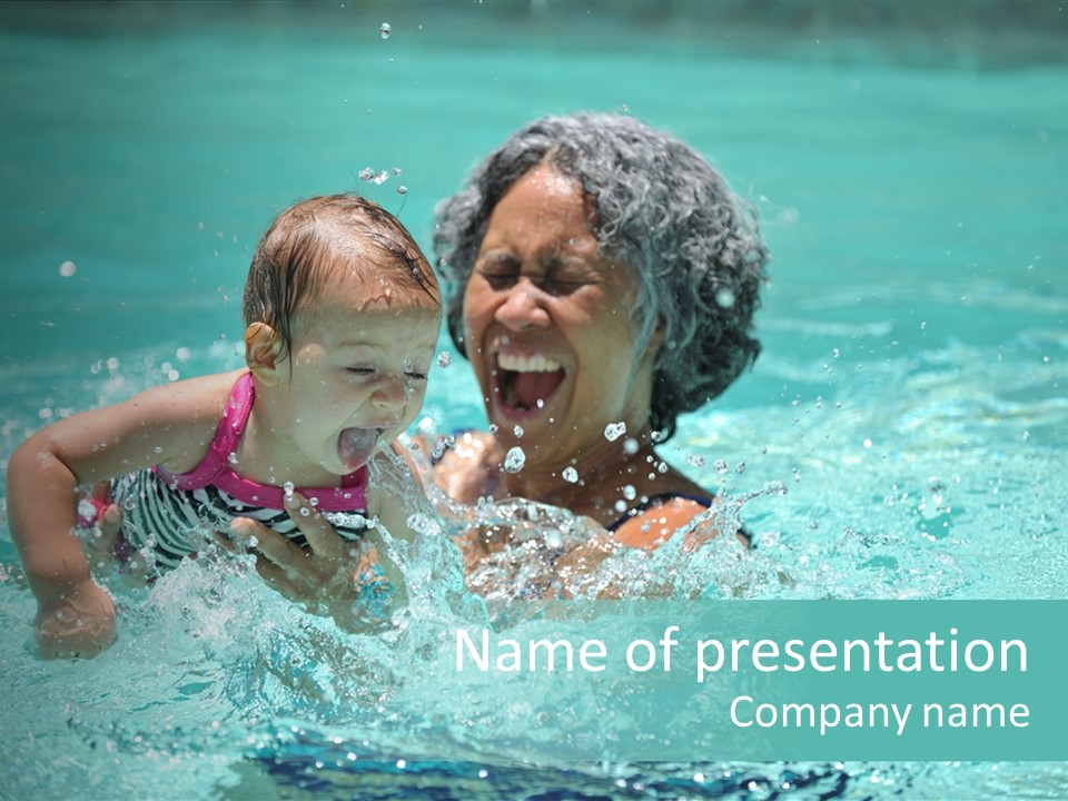 Young Mother With Son On The Beach PowerPoint Template