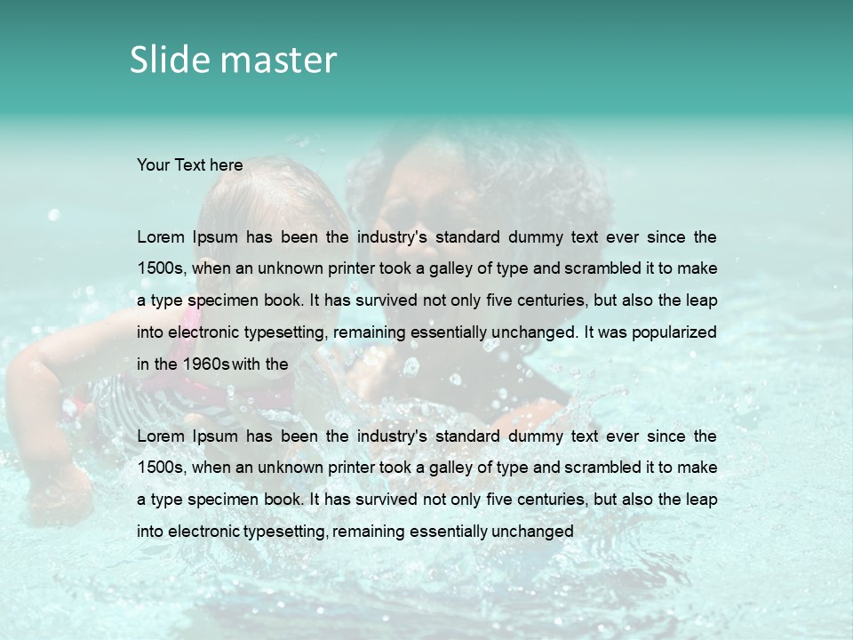 Young Mother With Son On The Beach PowerPoint Template