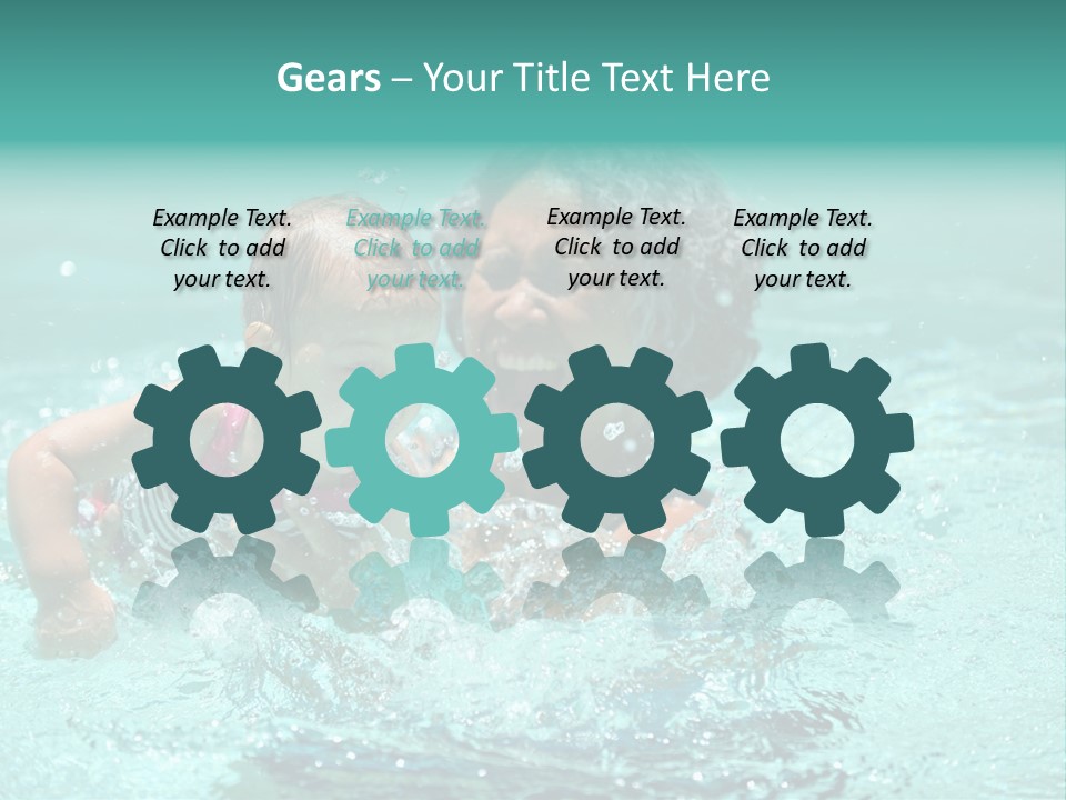 Young Mother With Son On The Beach PowerPoint Template