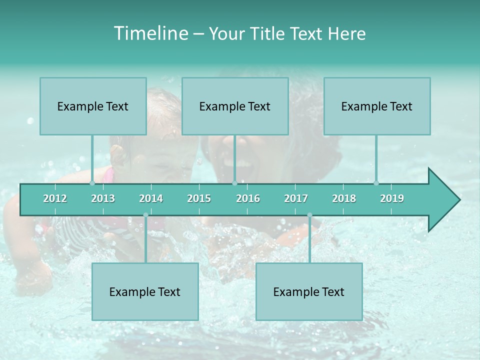 Young Mother With Son On The Beach PowerPoint Template