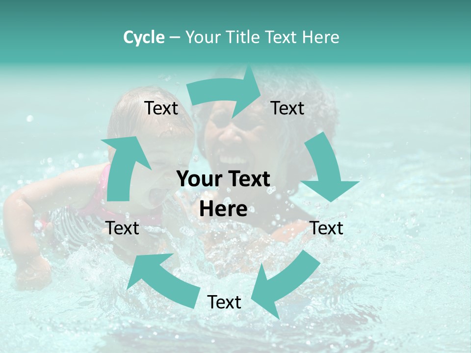 Young Mother With Son On The Beach PowerPoint Template