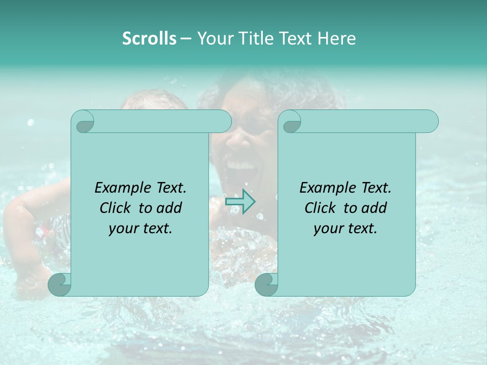 Young Mother With Son On The Beach PowerPoint Template