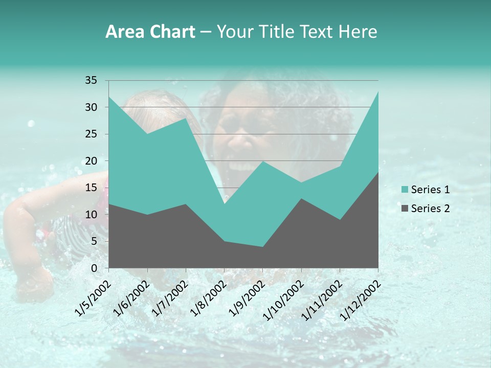 Young Mother With Son On The Beach PowerPoint Template