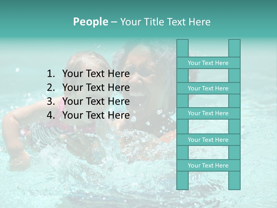 Young Mother With Son On The Beach PowerPoint Template