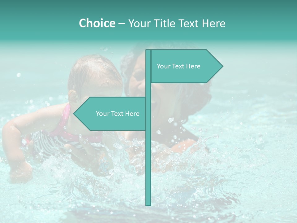 Young Mother With Son On The Beach PowerPoint Template