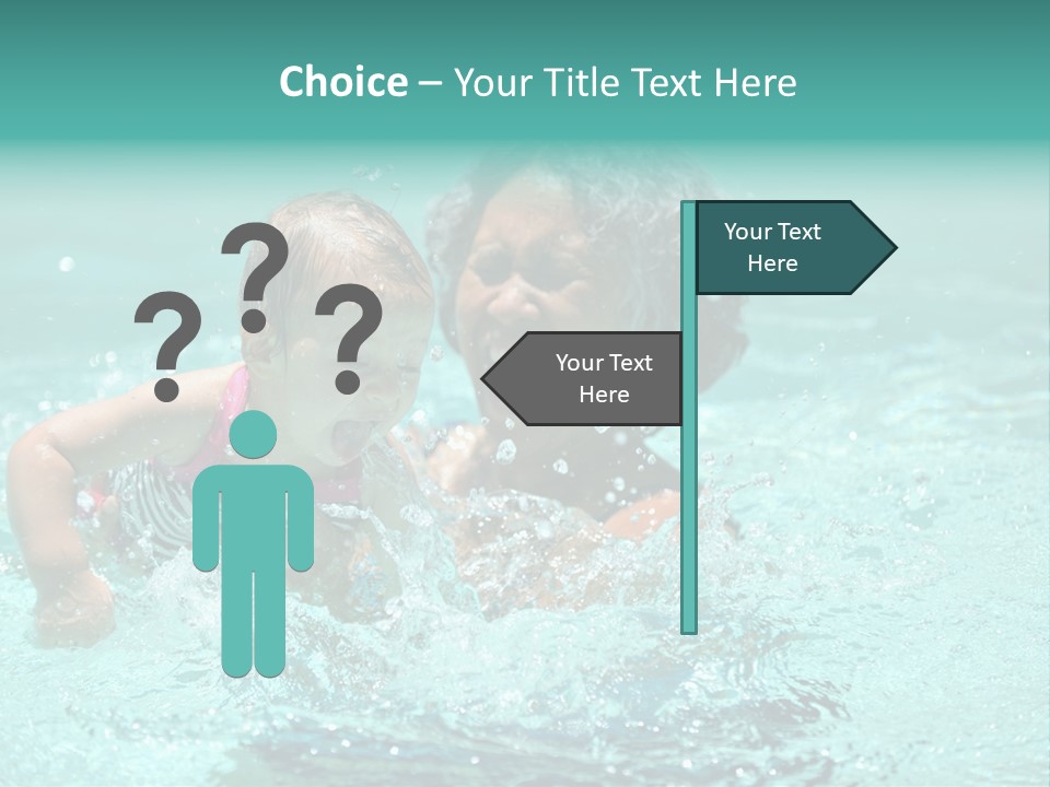 Young Mother With Son On The Beach PowerPoint Template