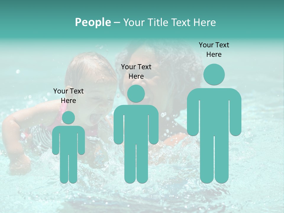 Young Mother With Son On The Beach PowerPoint Template