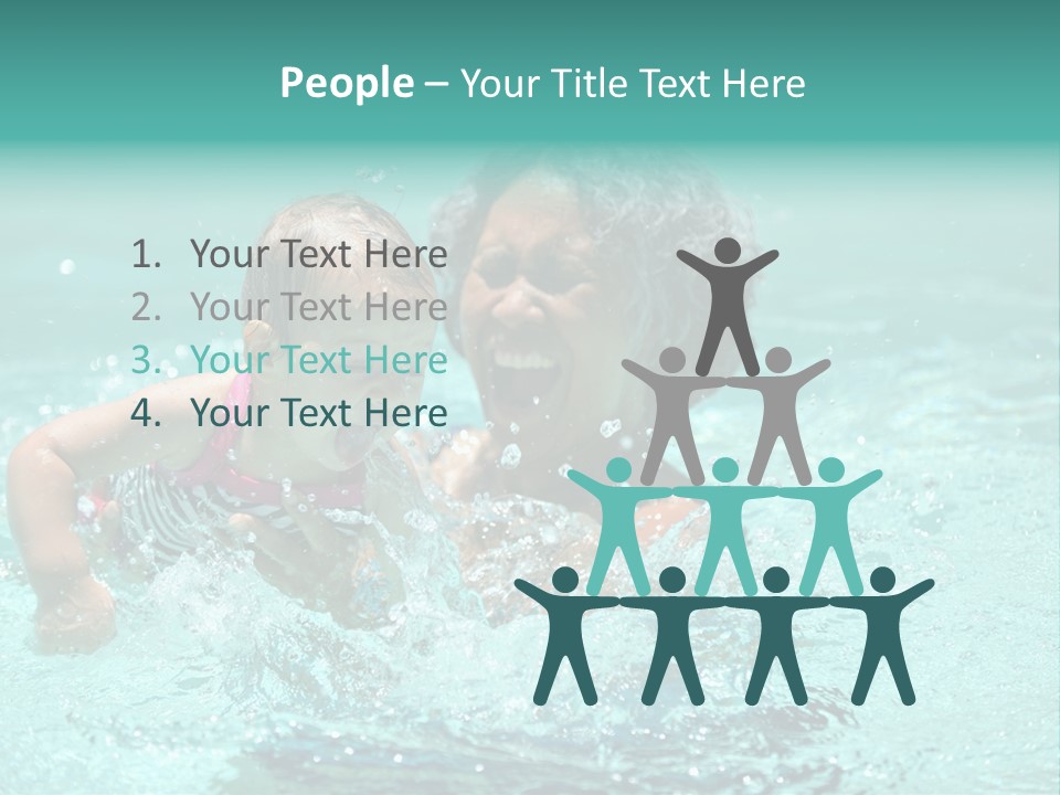 Young Mother With Son On The Beach PowerPoint Template