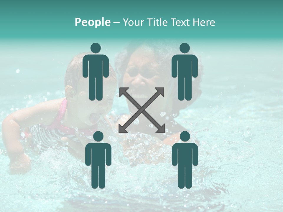 Young Mother With Son On The Beach PowerPoint Template