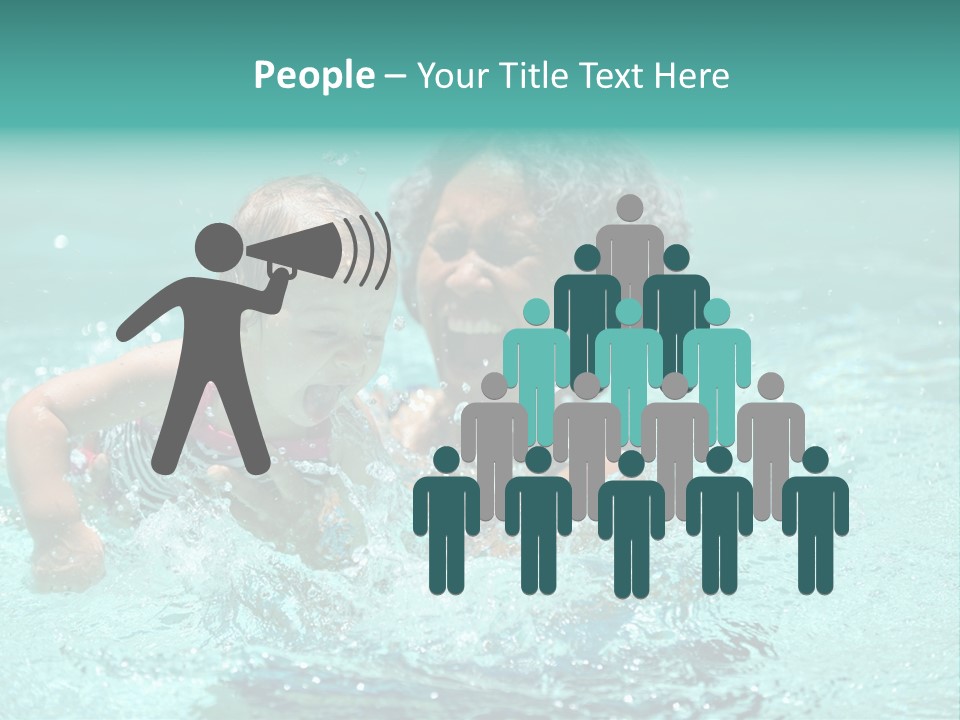 Young Mother With Son On The Beach PowerPoint Template