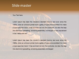 Heavy Drilling Machine On Site Evening Shot PowerPoint Template