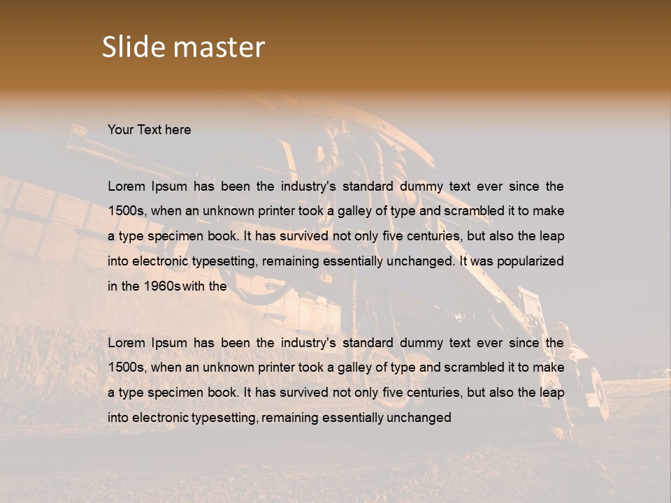 Heavy Drilling Machine On Site Evening Shot PowerPoint Template